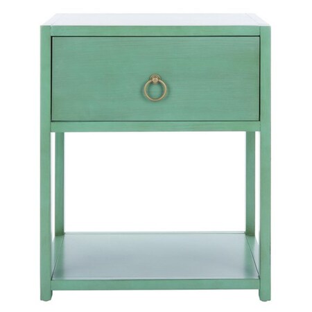 Safavieh Yudi 1 Drawer & 1 Shelf Turquoise Nightstand - 26 x 21 x 17.1 in. NST9201C